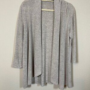 Kasper Cardigan Sweater Womens Size XL Gray Long Sleeve Open Front